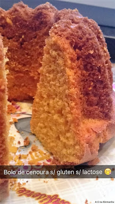 Bolo de Cenoura sem glúten