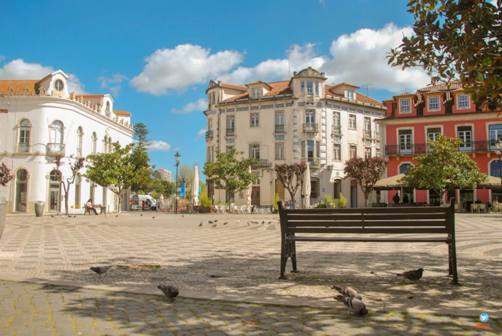Praça Rodrigues Lobo em Leiria em Portugal