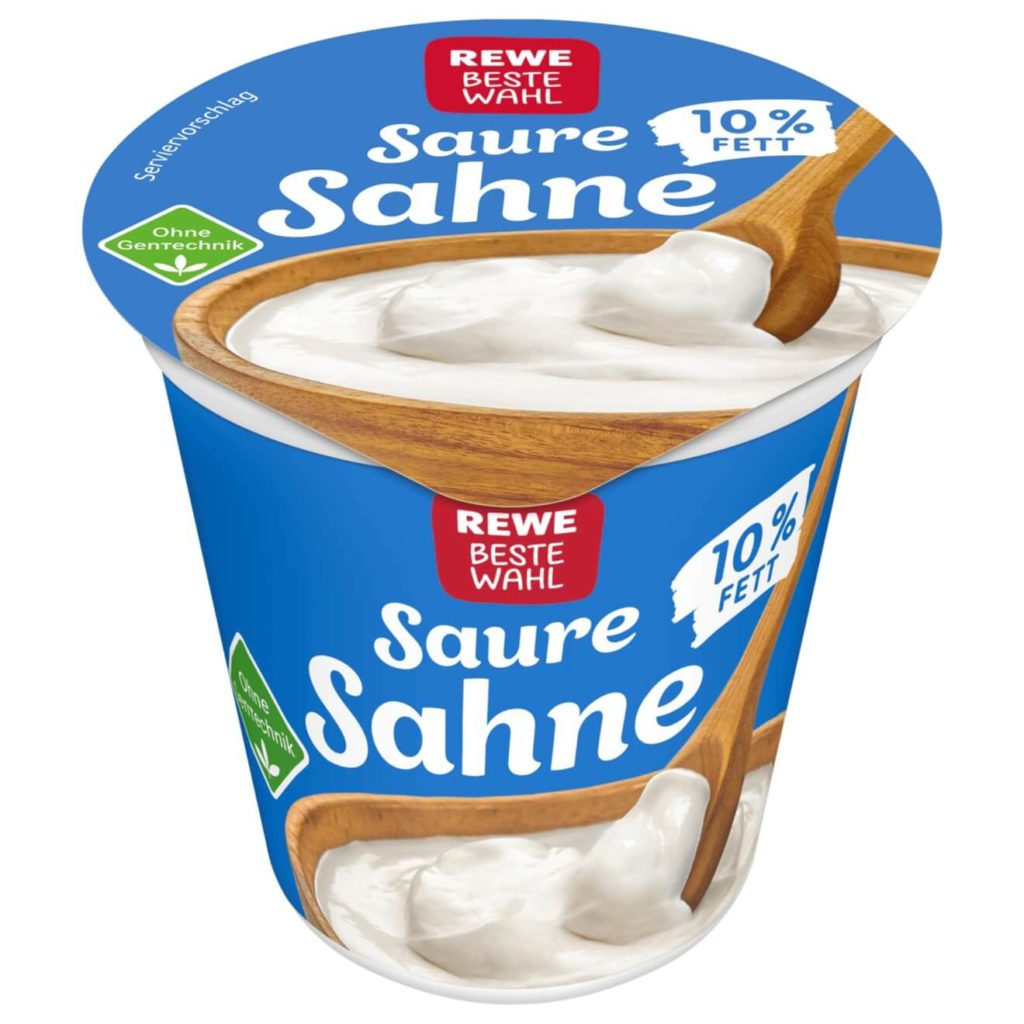 Saure Sahne - Creme de leite na Alemanha