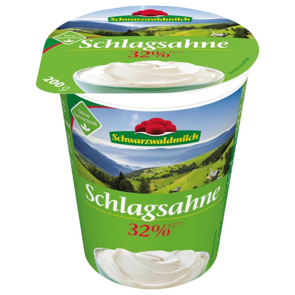 Schlagsahne - Creme de leite na Alemanha